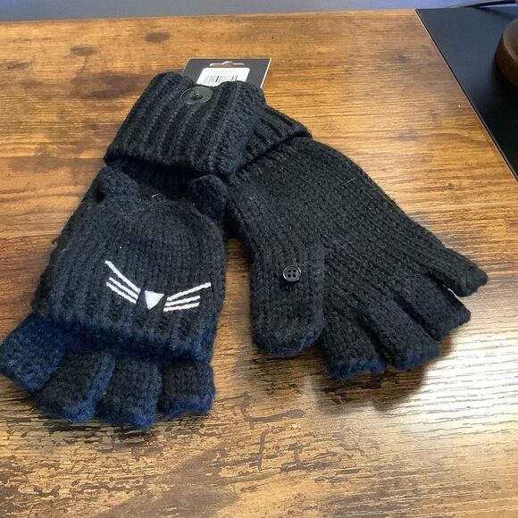 NWT 🐱 Karl Lagerfeld Fingerless Mittens - Picture 3 of 3